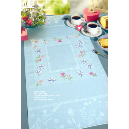 Chemin de table bleu ciel