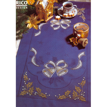 Chemin de table Noël bleu marin