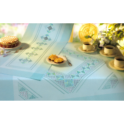 Chemin de table Hardanger bleu 8 fils