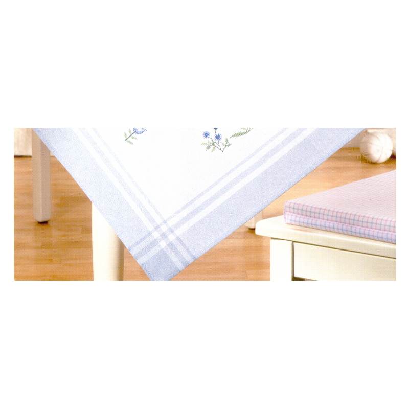 Nappe Hardanger bord bleu 10 fils