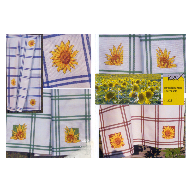 Nappe blanche quadrillée bleue