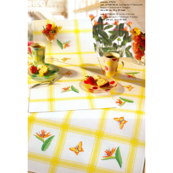 Chemin de table quadrillé jaune