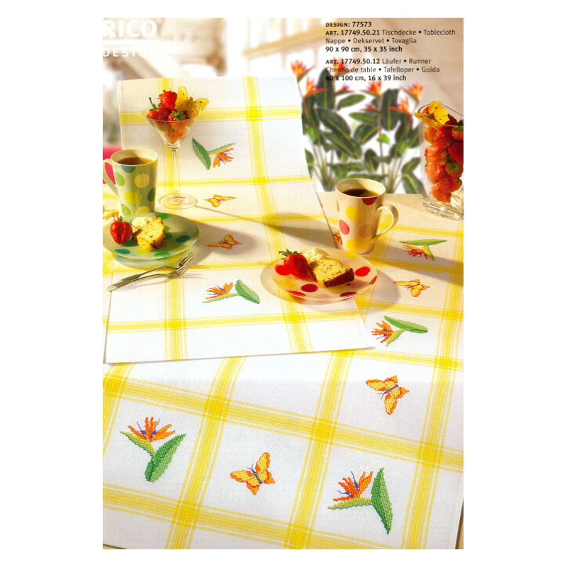 Chemin de table quadrillé jaune