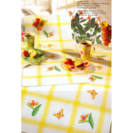 Chemin de table quadrillé jaune