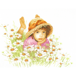 Kit Little girl in a field of flowers