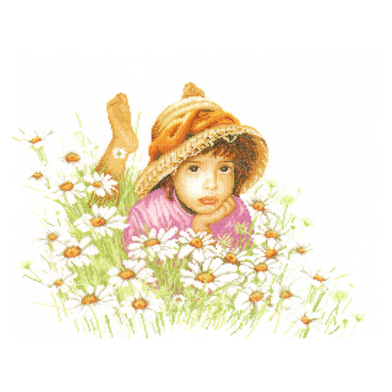 Kit Little girl in a field of flowers