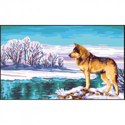 Canevas imprimé Loup en hiver