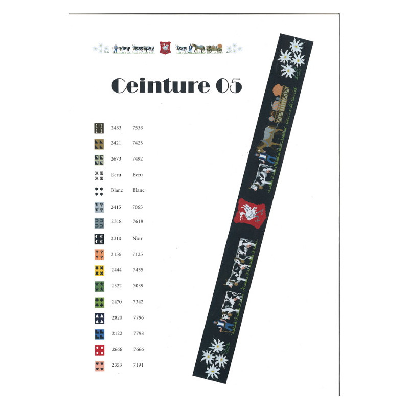 Fiche modèle pour ceinture