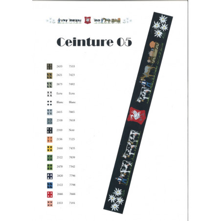 Fiche modèle pour ceinture