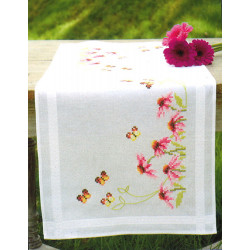 Chemin de table imprimé Echinacée avec papillons