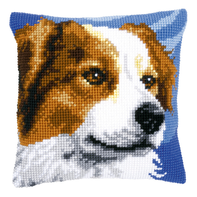 Kit coussin au point de croix Border collie