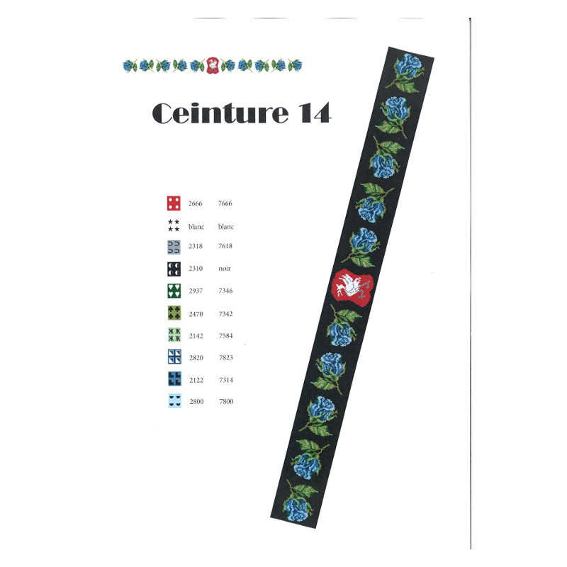 Fiche modèle pour ceinture