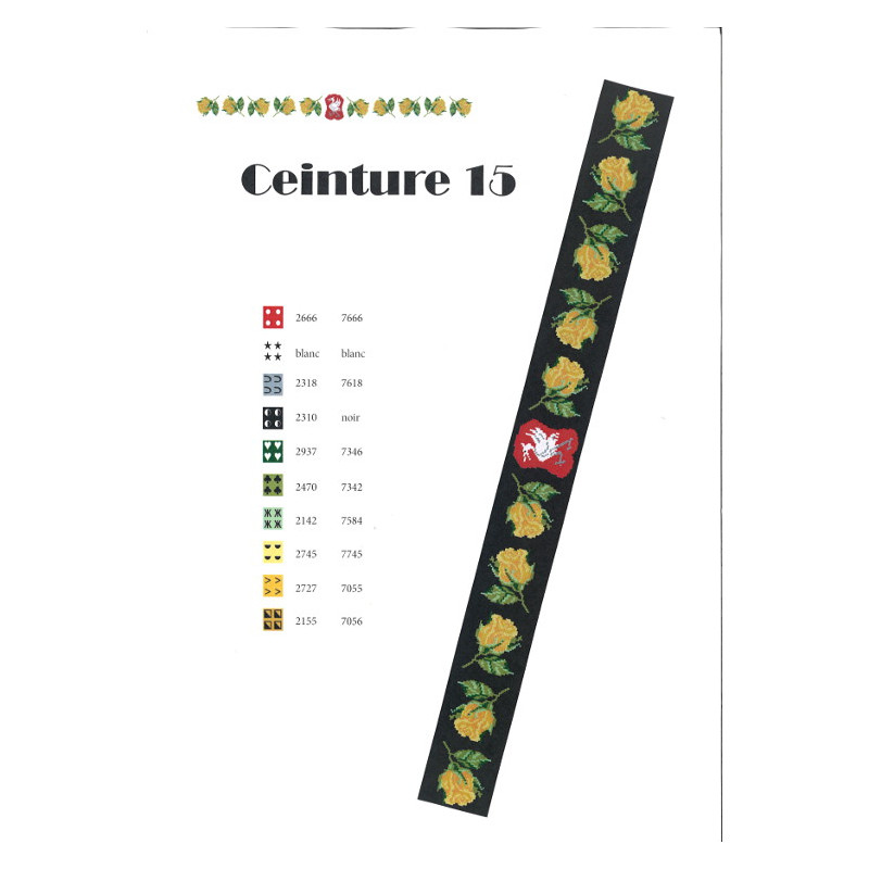 Fiche modèle pour ceinture