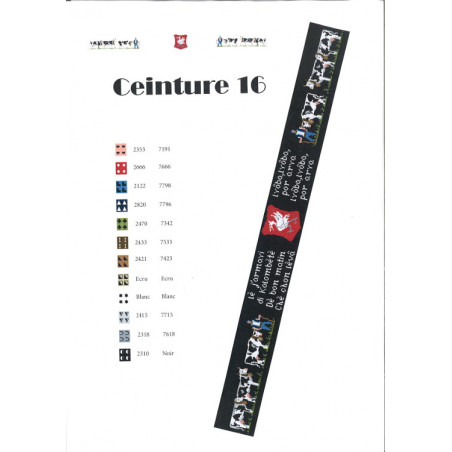 Fiche modèle pour ceinture