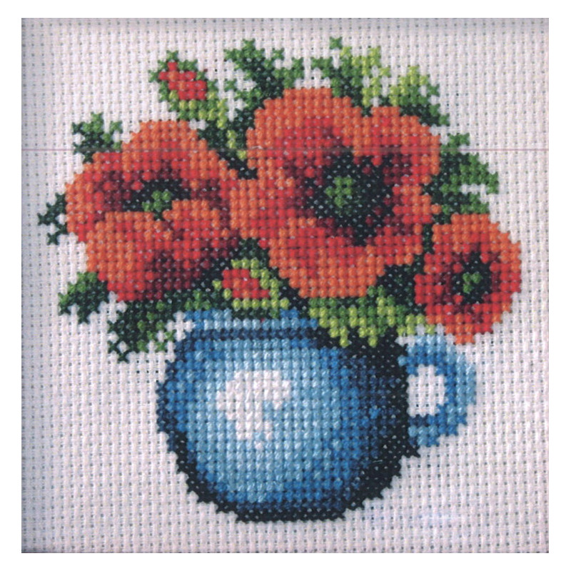 Kit imprimé Bouquet de coquelicots