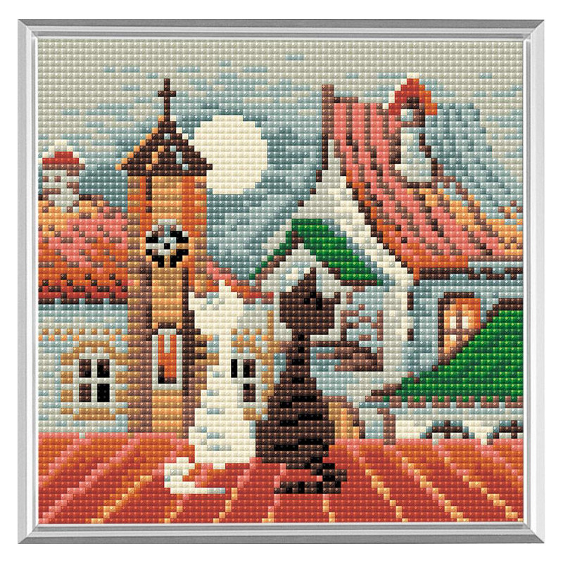 Diamond Painting City & Cats. spring