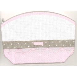 Trousse rose à pois