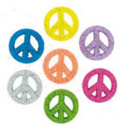 Boutons décoratifs Glitter peace signs