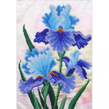 Kit broderie perles Iris bleus