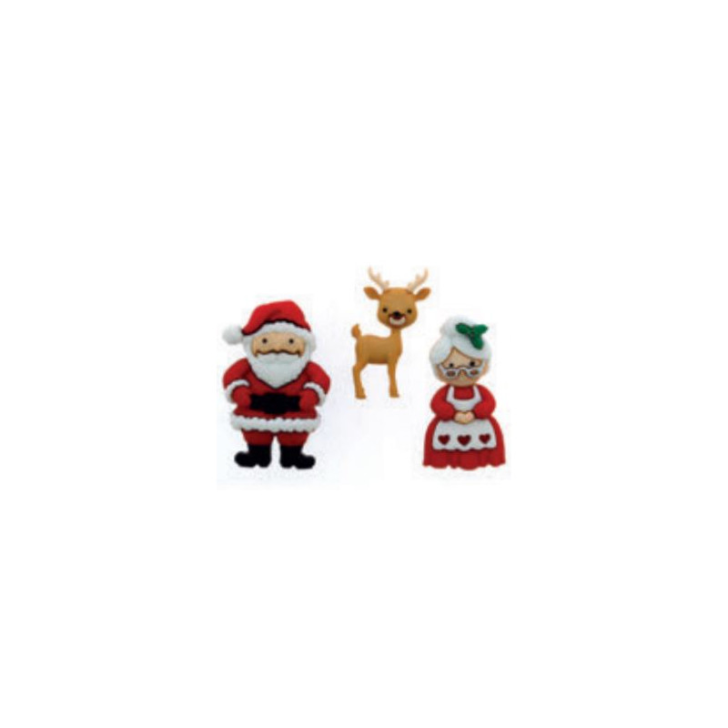 Boutons décoratifs Mr & Mrs Claus