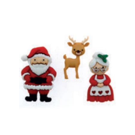 Boutons décoratifs Mr & Mrs Claus