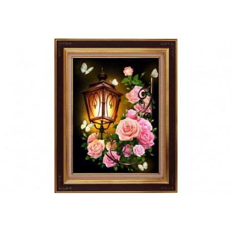Diamond Painting Lanterne et roses