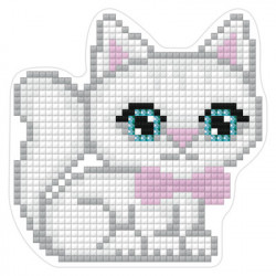 Diamond Paintig Magnet chat blanc