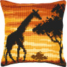 Kit coussin au point de croix Girafe