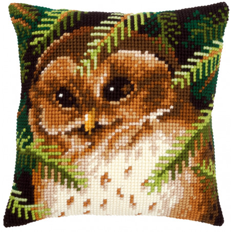 Kit coussin au point de croix Hibou