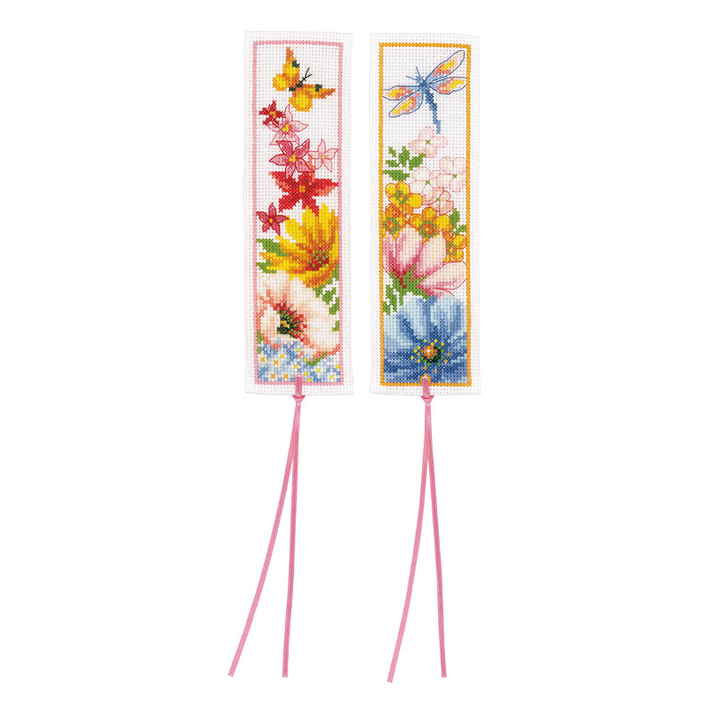 Kit marque-page Fleurs colorées lot de 2