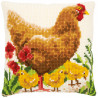 Kit coussin au point de croix Poulet avec poussins