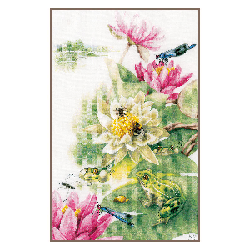 Kit au point compté Lys et grenouilles