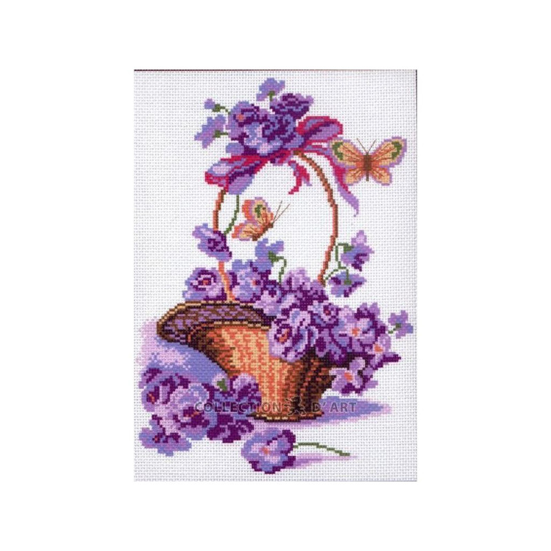 Aida imprimée Panier de fleurs