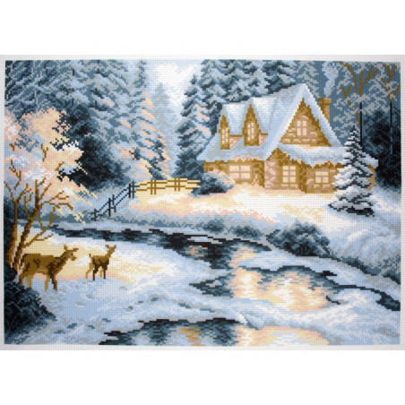 Aida imprimée de Paysage d\'hiver