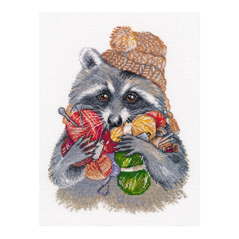 Kit Raccoon needleworker