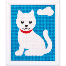 Kit tapisserie Un petit chat blanc
