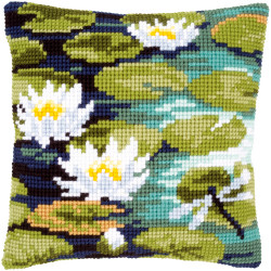 Kit coussin au point de croix Nénuphars