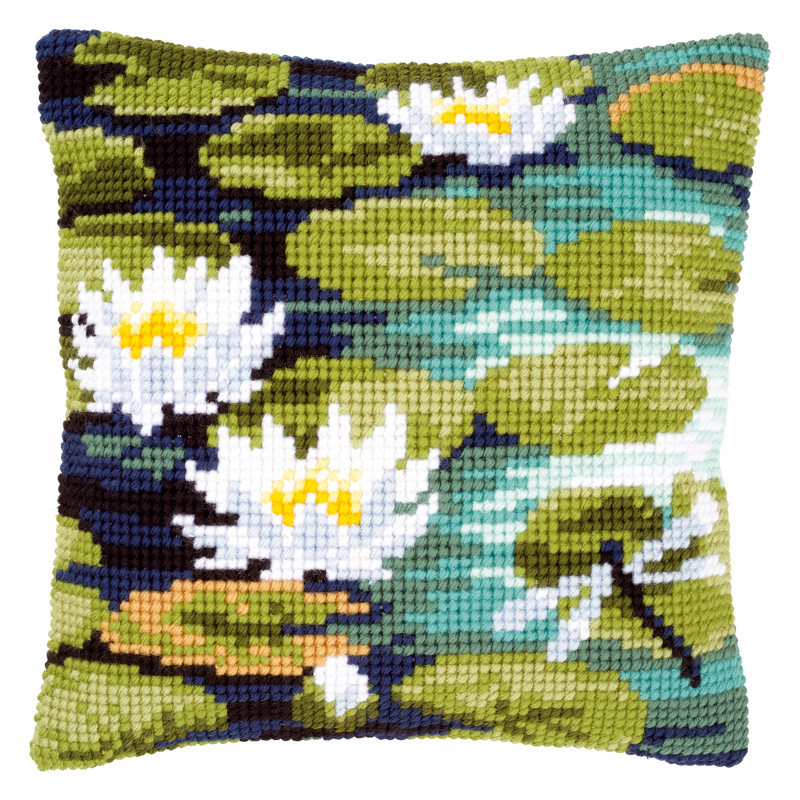 Kit coussin au point de croix Nénuphars