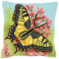 Kit coussin au point de croix Papillon