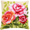 Kit coussin au point de croix Des roses