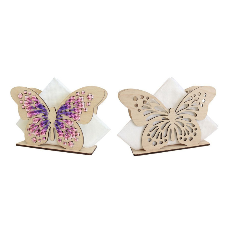 Kit sur bois porte serviette Papillon