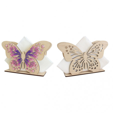 Kit sur bois porte serviette Papillon