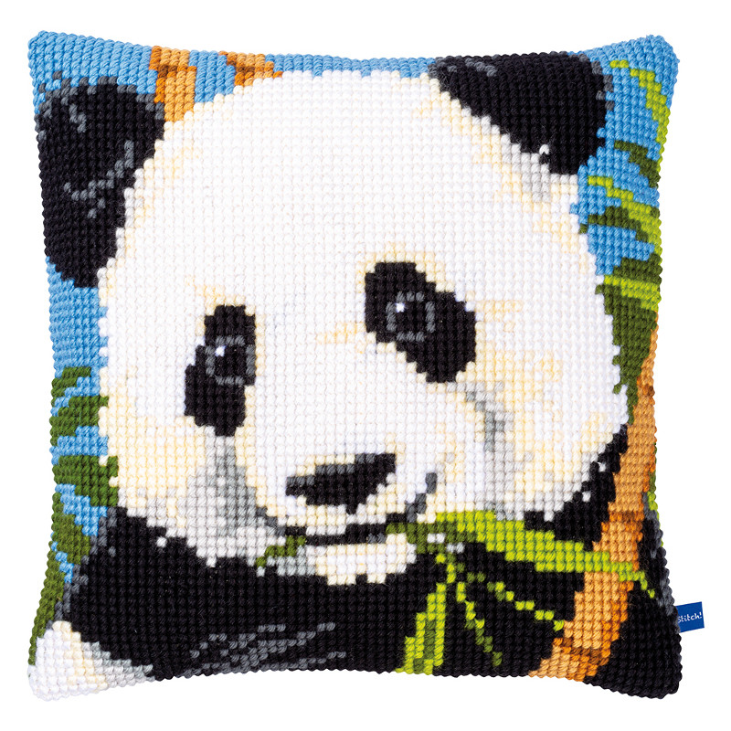 Kit coussin au point de croix Panda