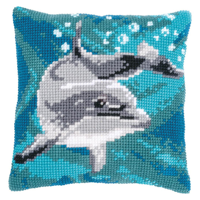 Kit coussin au point de croix Dauphin
