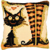 Kit coussin au point de croix Chat adore sorcière