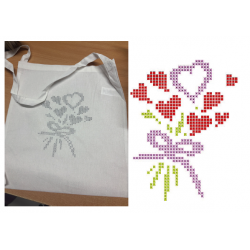 Sac imprimé Bouquet de coeurs