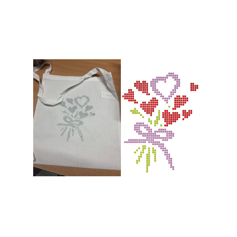 Sac imprimé Bouquet de coeurs