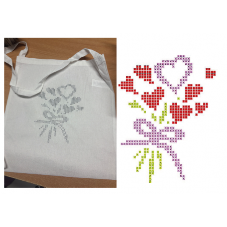 Sac imprimé Bouquet de coeurs